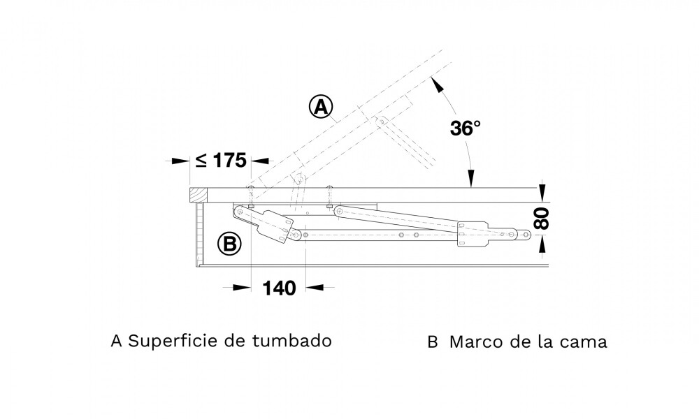 Herraje para cama baulera 274.51.920 Herraje Para Cama Baulera 274.51.920