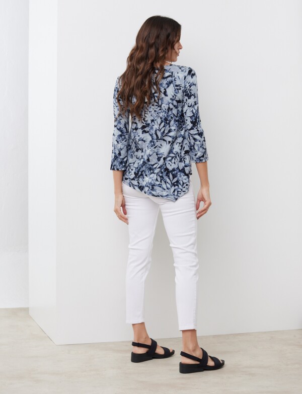 Remera Flores MULTI/AZUL