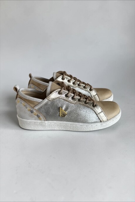 Sneakers Indra Combinados Plateado Dorado Y Natural Sneakers Indra Combinados Plateado Dorado Y Natural