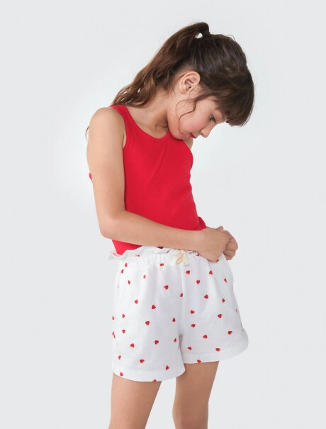 SHORT INFANTIL ESTAMPADO BLANCO