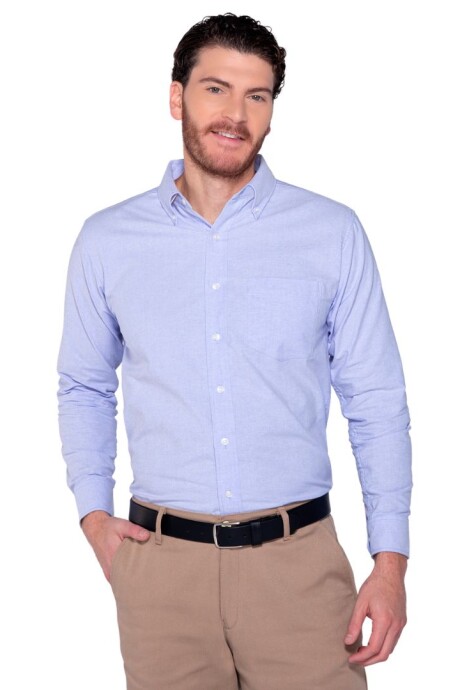 Camisa oxford manga larga Azul claro