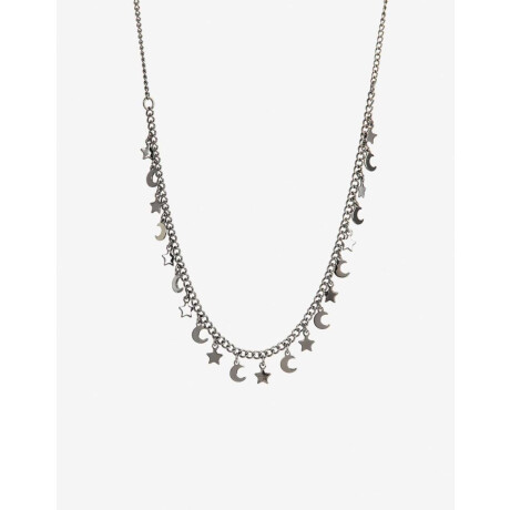 Collares Cortos Metal Estrellas Plateado Hematite