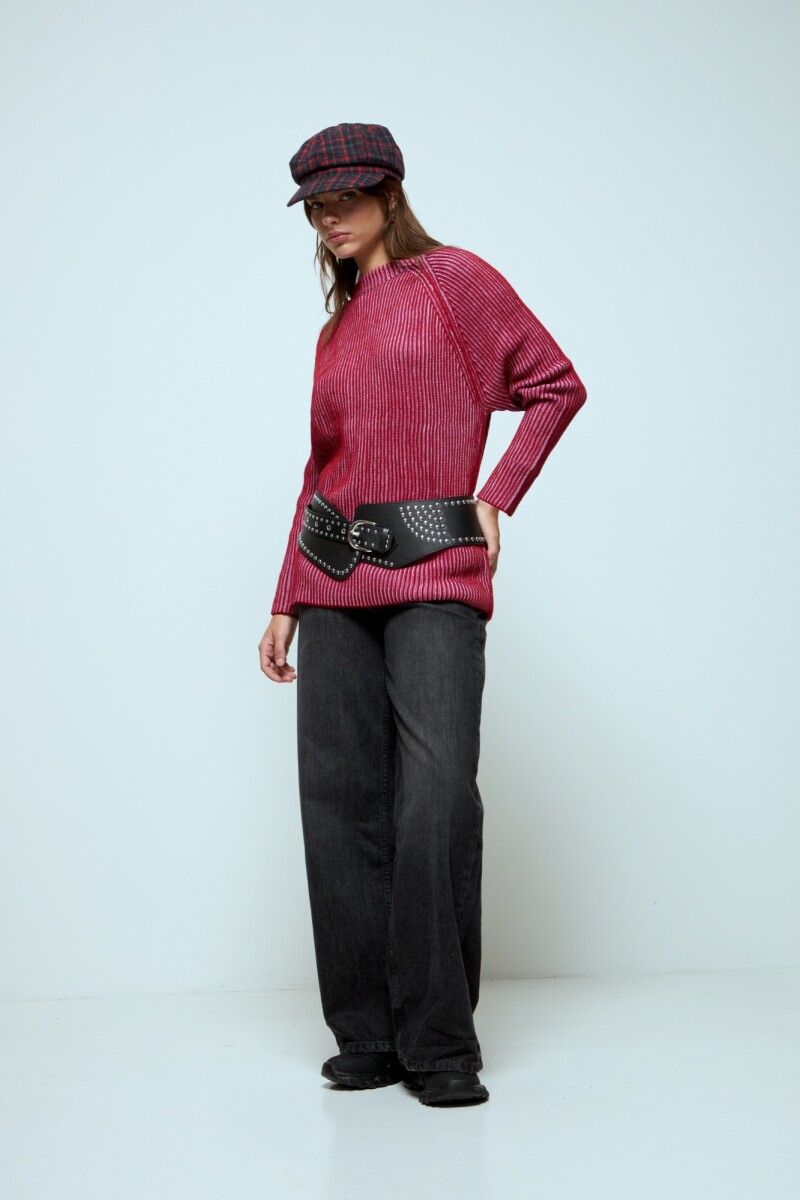Sweater con lurex rojo