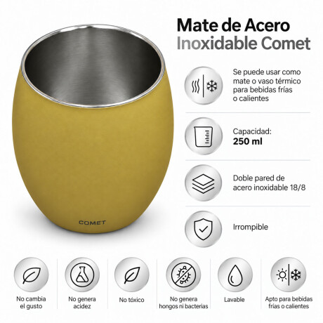 Mate Comet en Acero Inox de Doble Pared Vaso Térmico 250ml Tostado