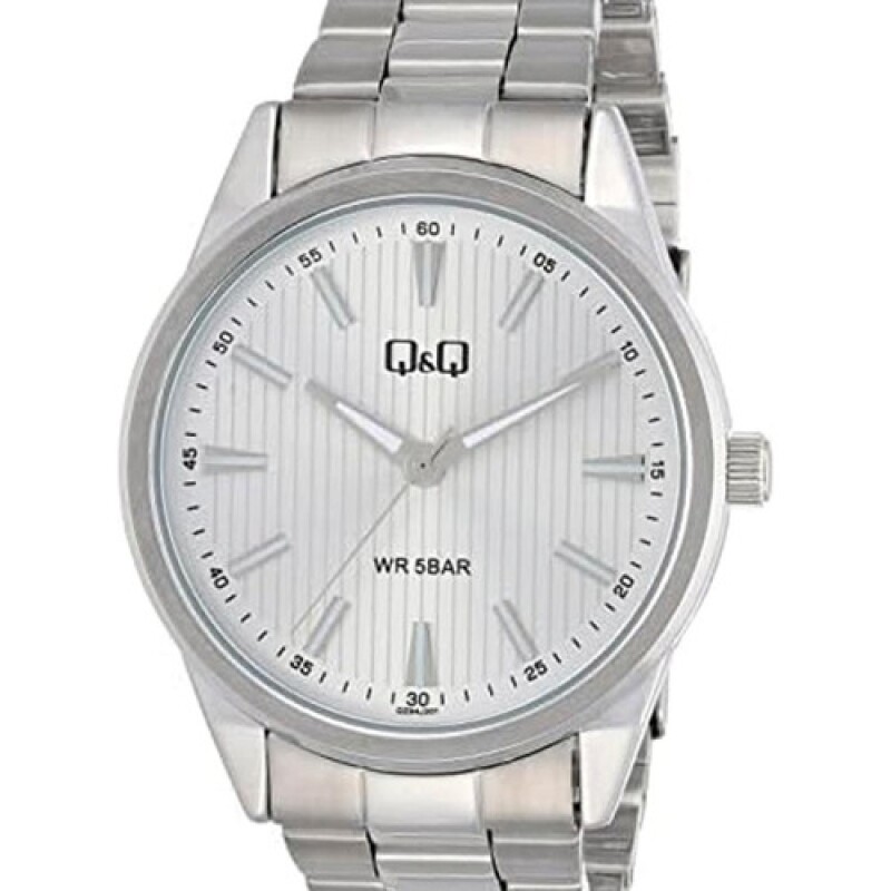 Reloj Análogo Q&Q QZ94J Resistente Al Agua Diseño Clásico Para Uso Diario Blanco