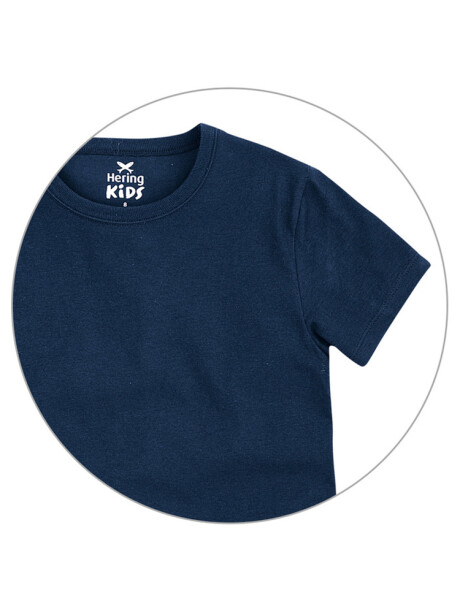 CAMISETA BÁSICA INFANTIL MANGA CORTA AZUL