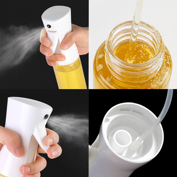 Pulverizador de Aceite 220 ml | Spray de Cocina Saludable, Preciso y Reutilizable para Air Fryer y Ensaladas Blanco Pulverizador de Aceite 220 ml | Spray de Cocina Saludable, Preciso y Reutilizable para Air Fryer y Ensaladas Blanco
