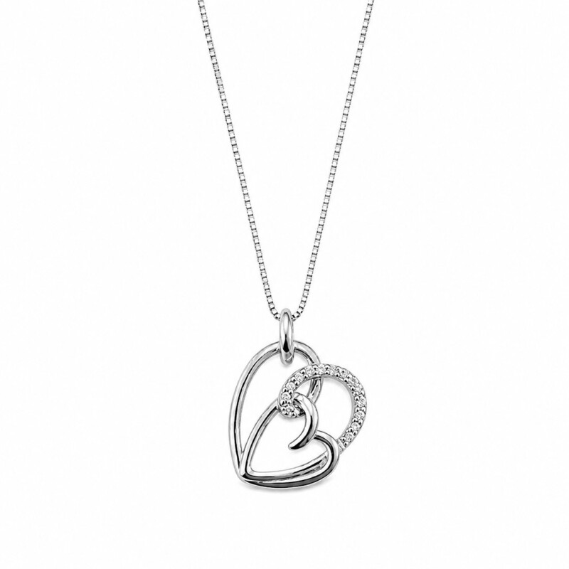 Cadena y colgante corazón doble calado Cadena y colgante corazón doble calado