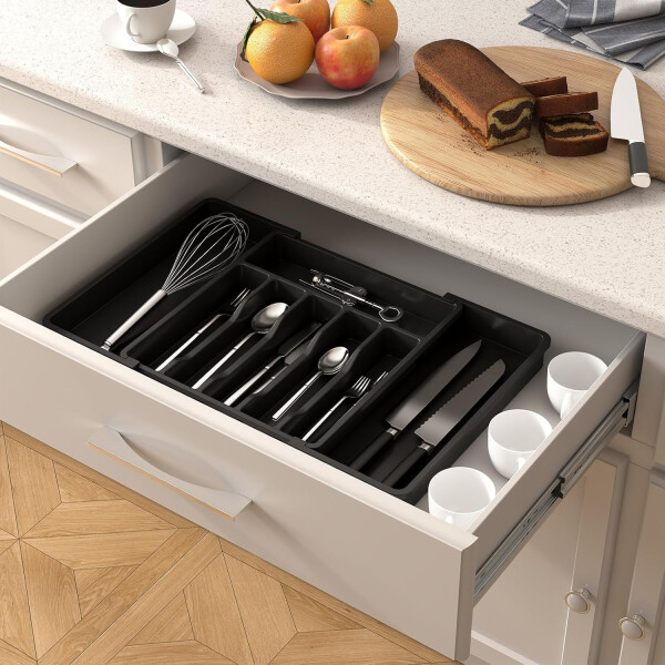 Organizador Cubiertos Extensible Cajon Utensilios Cubiertero IMBACK Negro Organizador Cubiertos Extensible Cajon Utensilios Cubiertero IMBACK Negro
