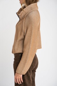 Sweater Algodón Cierre Camel