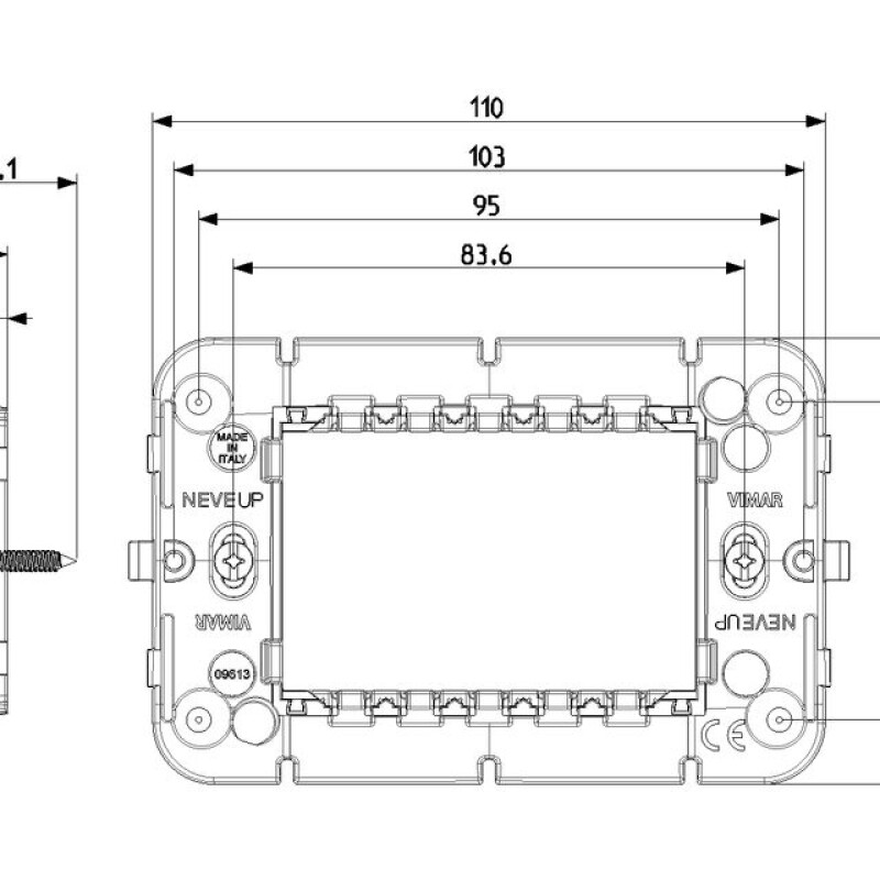 SOPORTE BASTIDOR 3m CON TORNILLOS NEVE SOPORTE BASTIDOR 3m CON TORNILLOS NEVE
