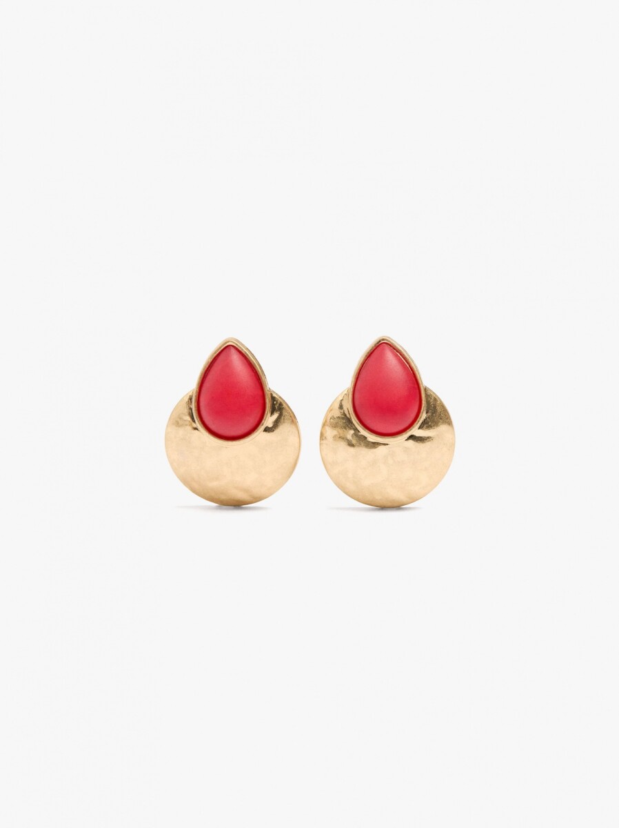 Pendientes Redondos De Resina - rosa 