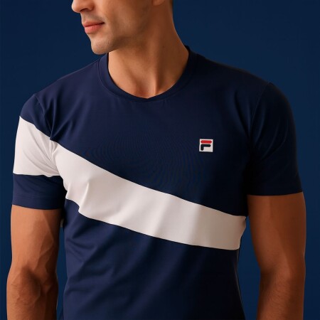 REMERA MANGA CORTA FLAG HOMBRE FILA AZUL