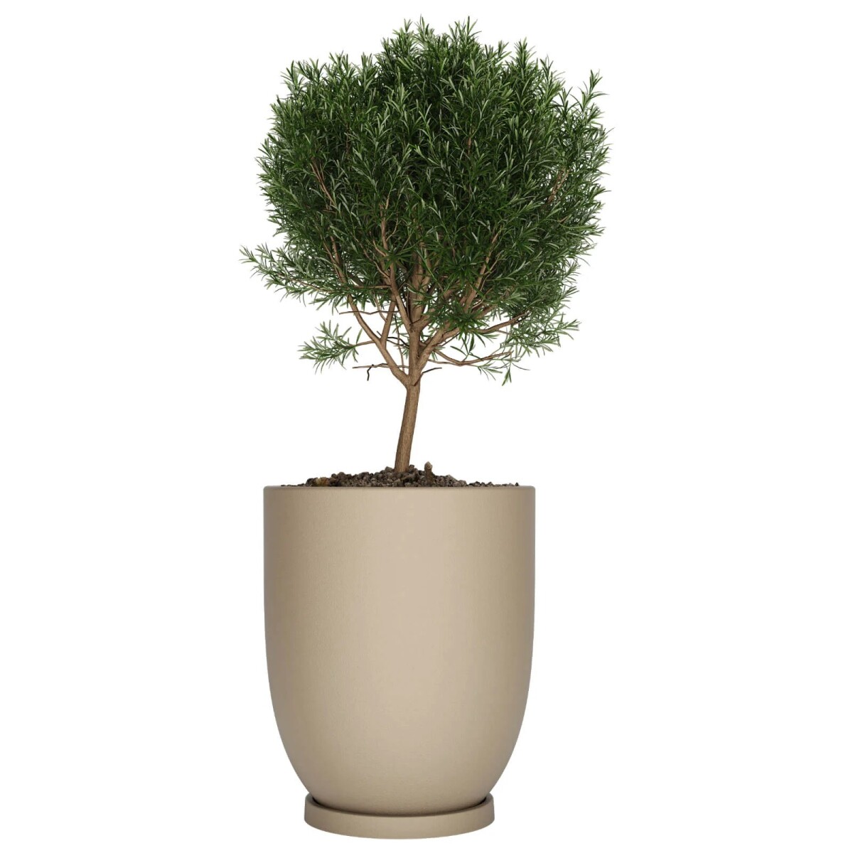 Macetero Copa 40 Beige c/ Plato Alto 40cm x 47cm Diam Boca, 25lts 