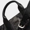 Cartera de Mano Capri En Cuero Grabado Snake Metalizado Gris