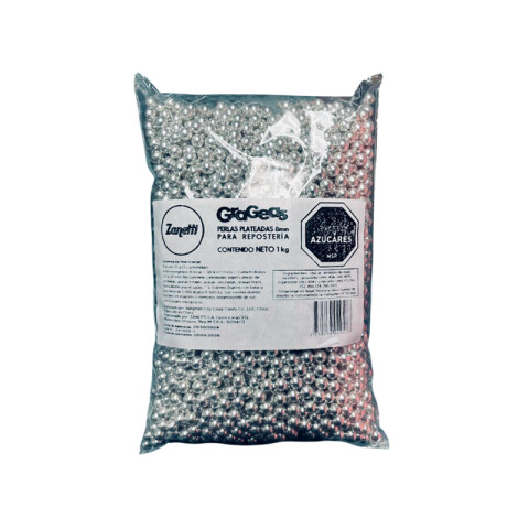 Perlas 8 mm Plateadas 1 Kg Perlas 8 mm Plateadas 1 Kg