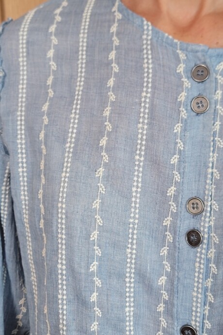 Camisa Melón Broderie Celeste