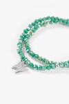 Pulsera cuentas dije mariposa acero verde
