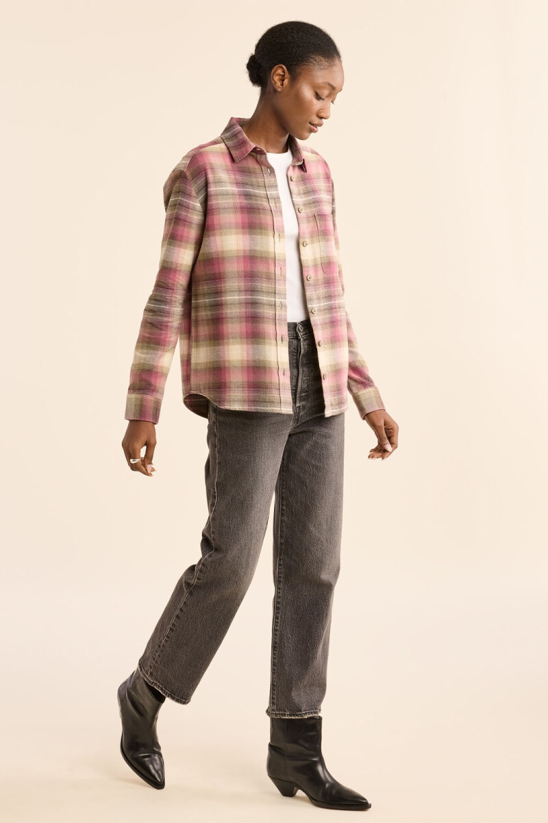 BOYFRIEND FLANNEL SHIRT Rosa