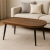 Mesa de Centro Ovalada de Madera y Metal Mesa de Centro Ovalada de Madera y Metal