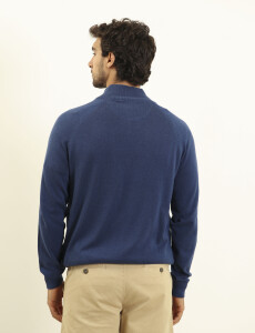 470452 CARDIGAN HARRINGTON LABEL Azul Piedra Melange