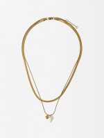 Set De Collares De Perlas - Acero Inoxidable dorado