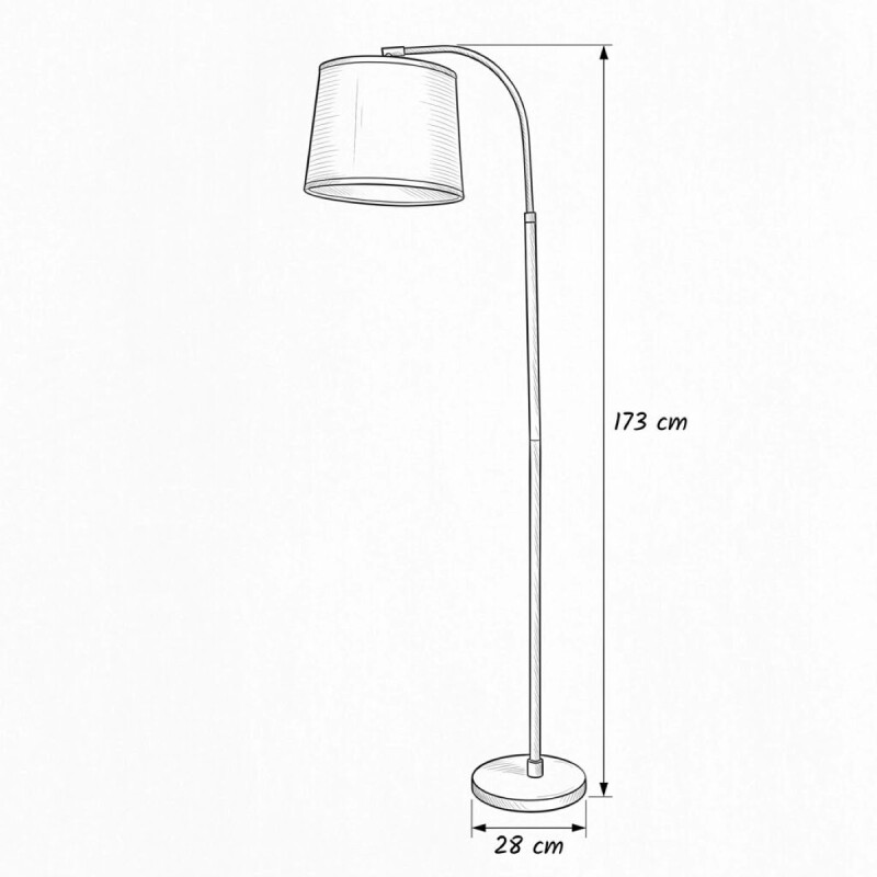 LAMPARA DE PIE BLANCA/NEGRO 28X173CM Unica