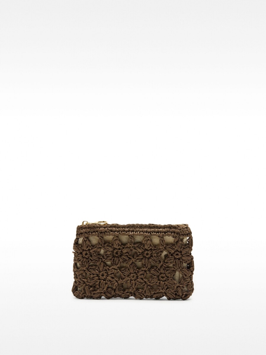 Monedero Con Efecto Rafia - marron 