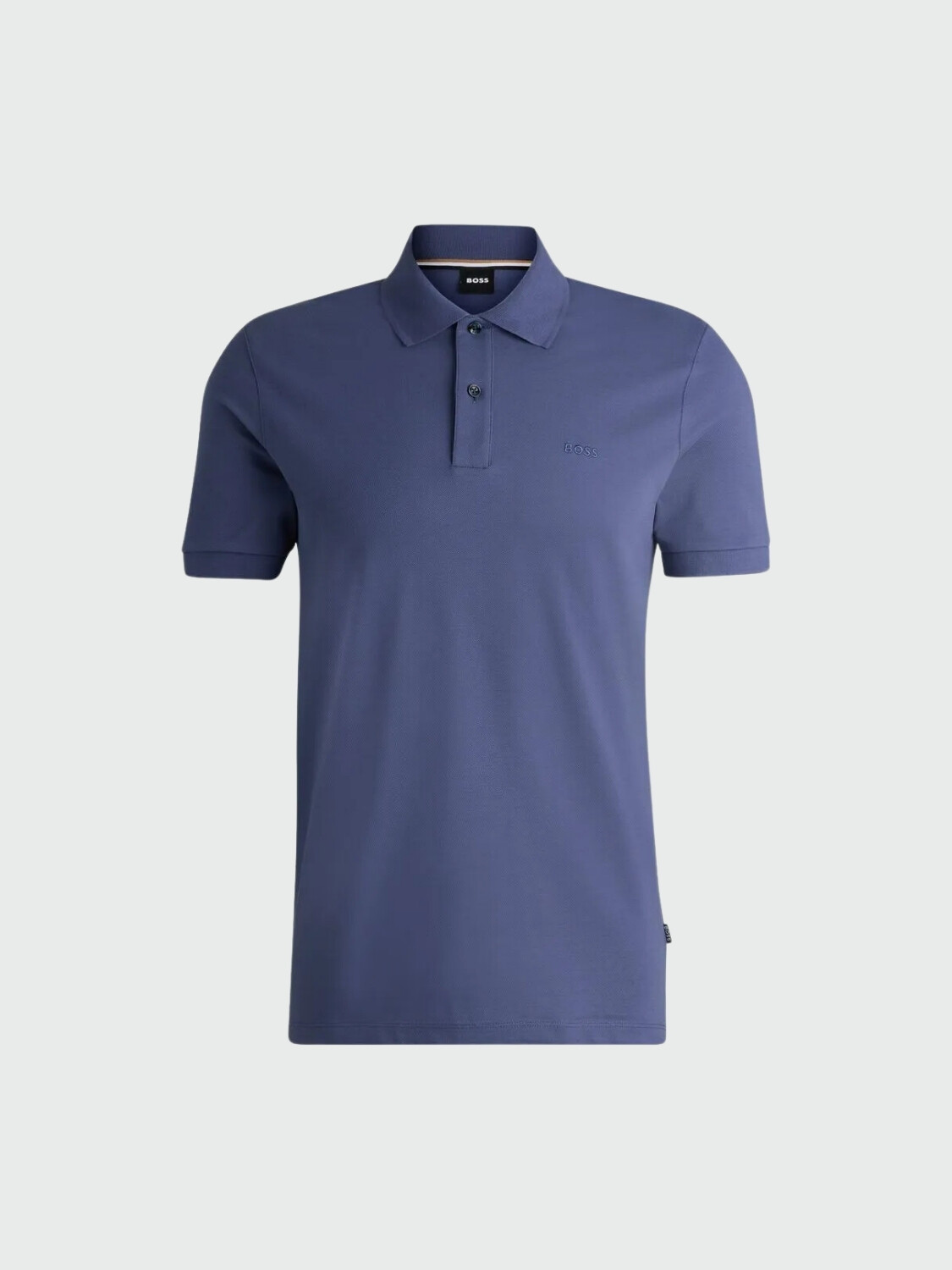 BOSS Polo de Algodón Piqué con Logo Bordado Violeta