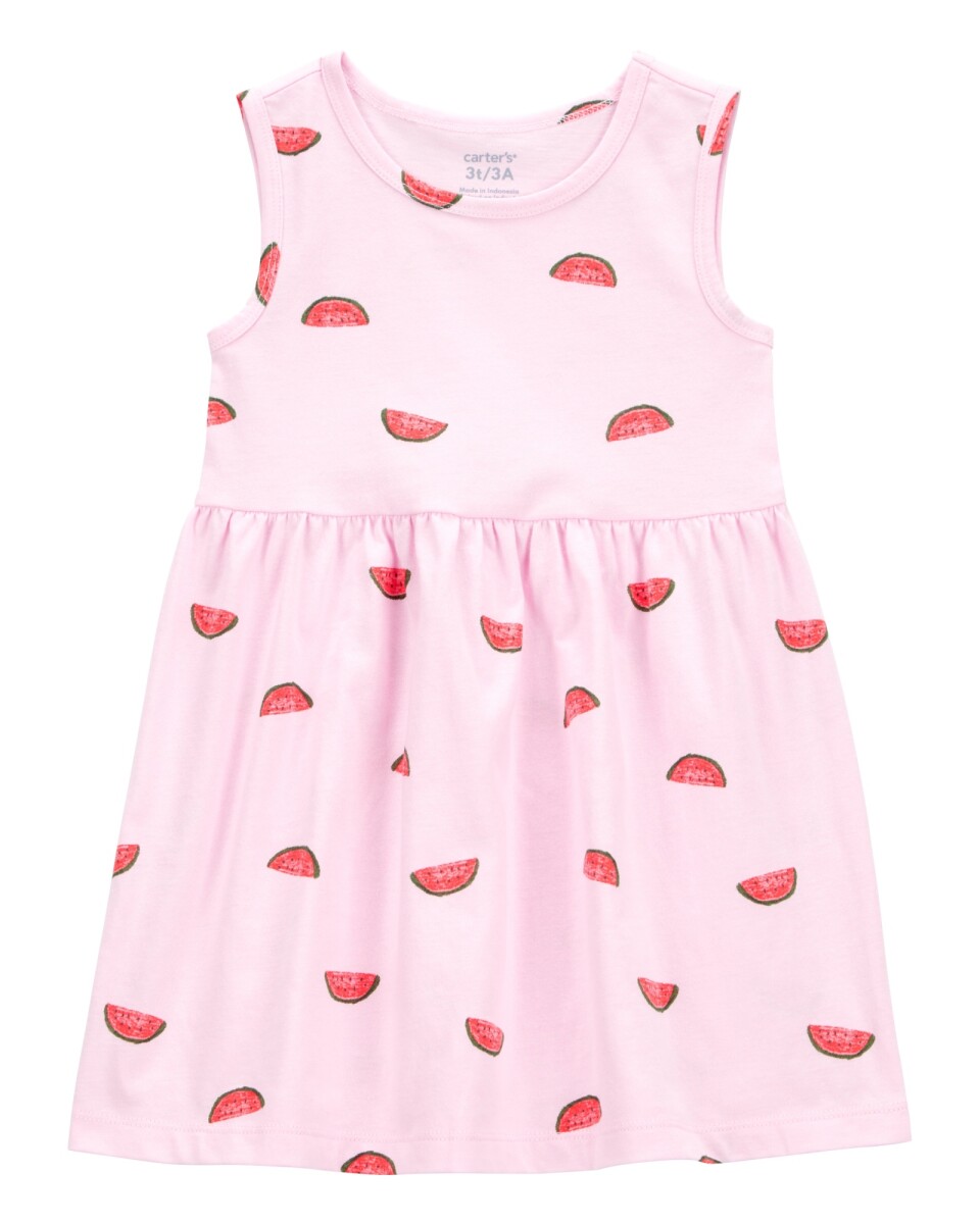 Vestido de algodón, diseño sandías 