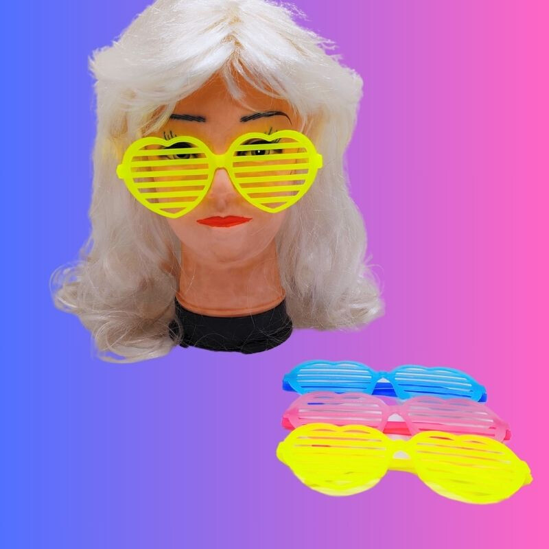 Lentes Flúo Corazón x12 Und Lentes Flúo Corazón x12 Und