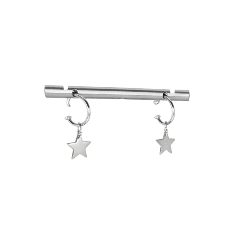 Caravanas Medio Aro Colgante Estrella- Plata 925- Sin Piedra - CA4113 uvpo-uvpolarizado