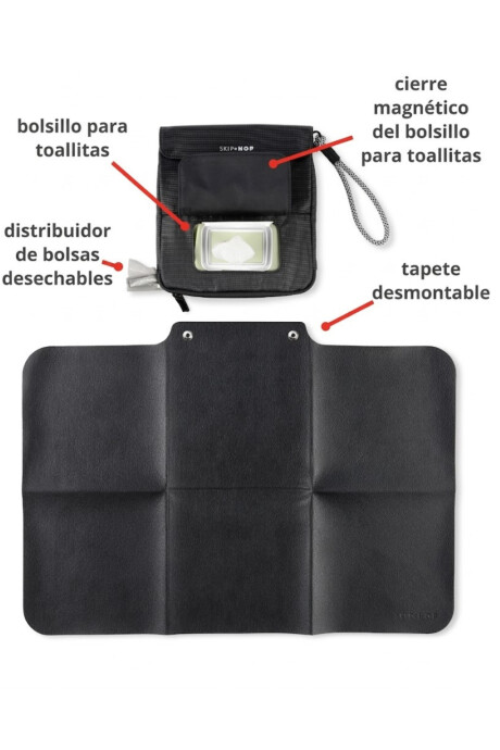 Cambiador portátil clean slate, negro Sin color
