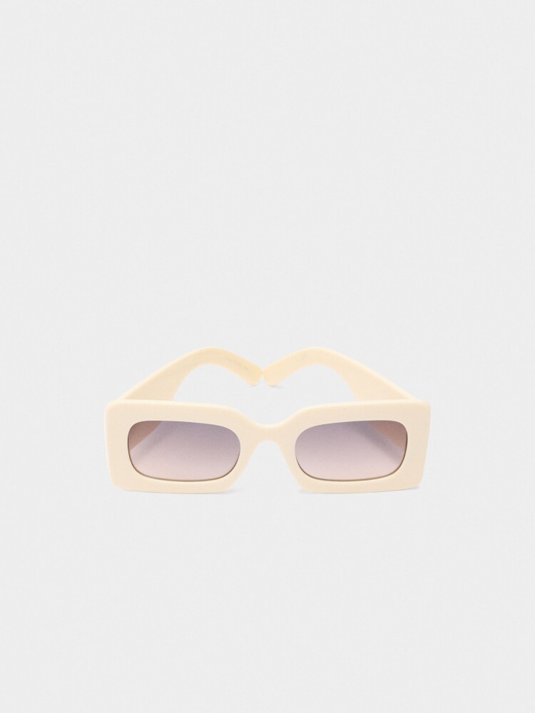 Gafas De Sol Rectangulares beige