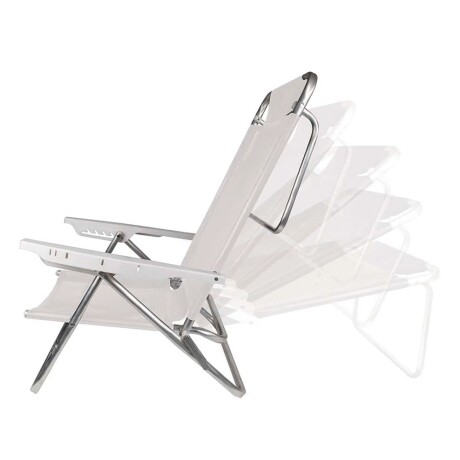 Reposera Silla Reclinable 6 Posiciones Aluminio Mor Summer Blanco