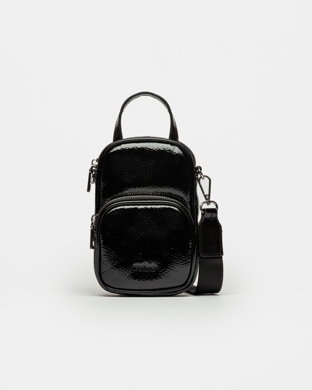 Porta Celular Baby Donna En Efecto Cuero Graneado Negro