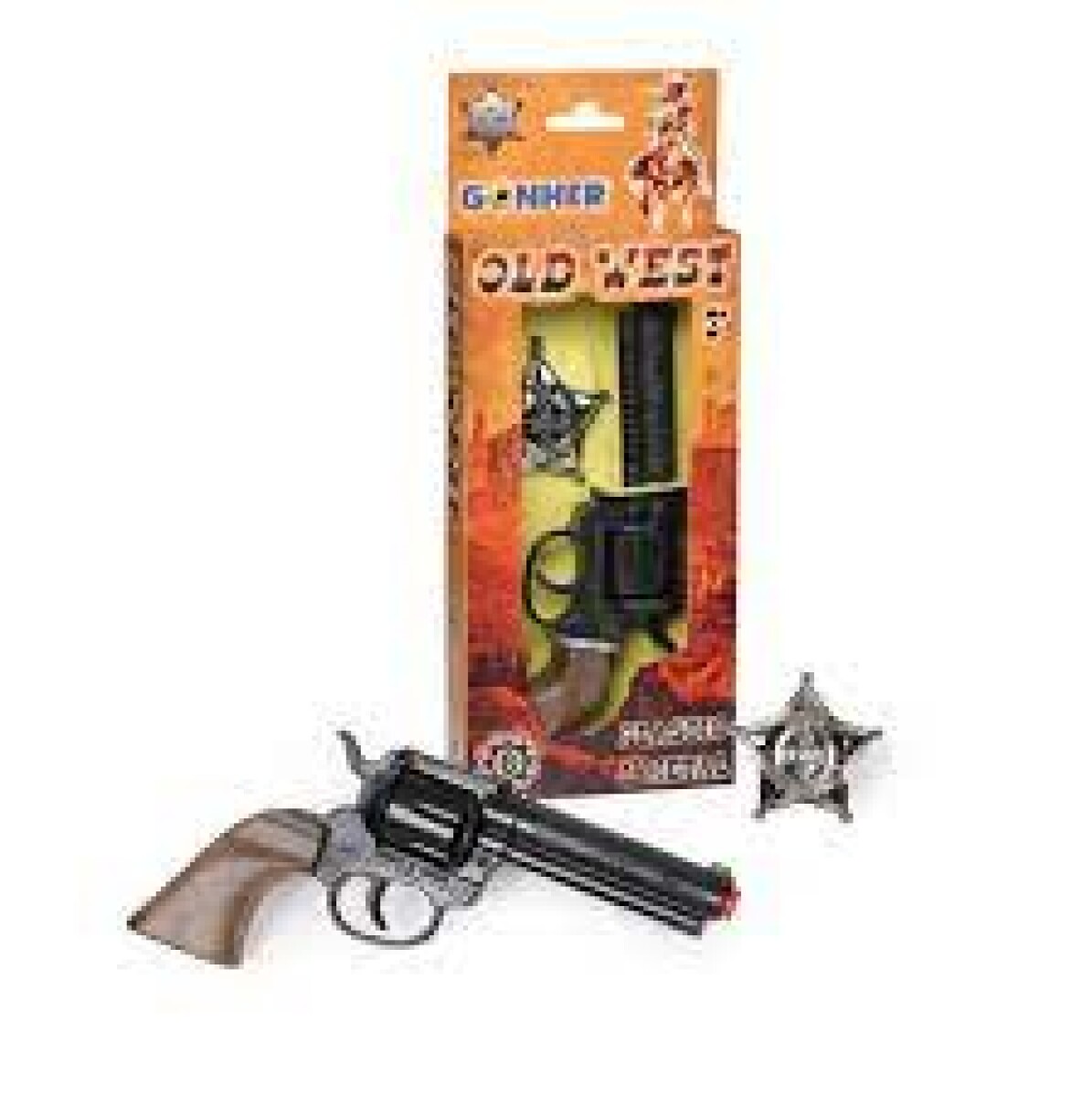 Revolver Gonhher Old West Mas Placa De Sheriff 8 Tiros 