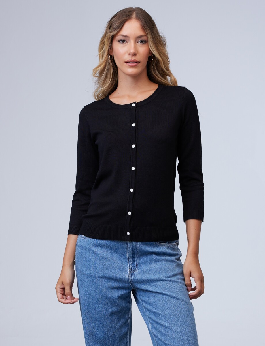 Cardigan Basico - Negro 