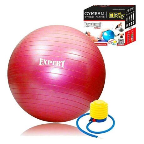 Pelota De Pilates 65cm Gimnasia Garantía + Inflador Rojo