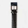 Cinturon Cozumel en cuero croco shine Negro
