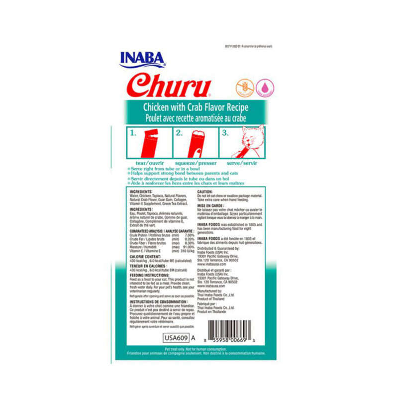 Churu pollo con cangrejo, 4 tubos, 56grs