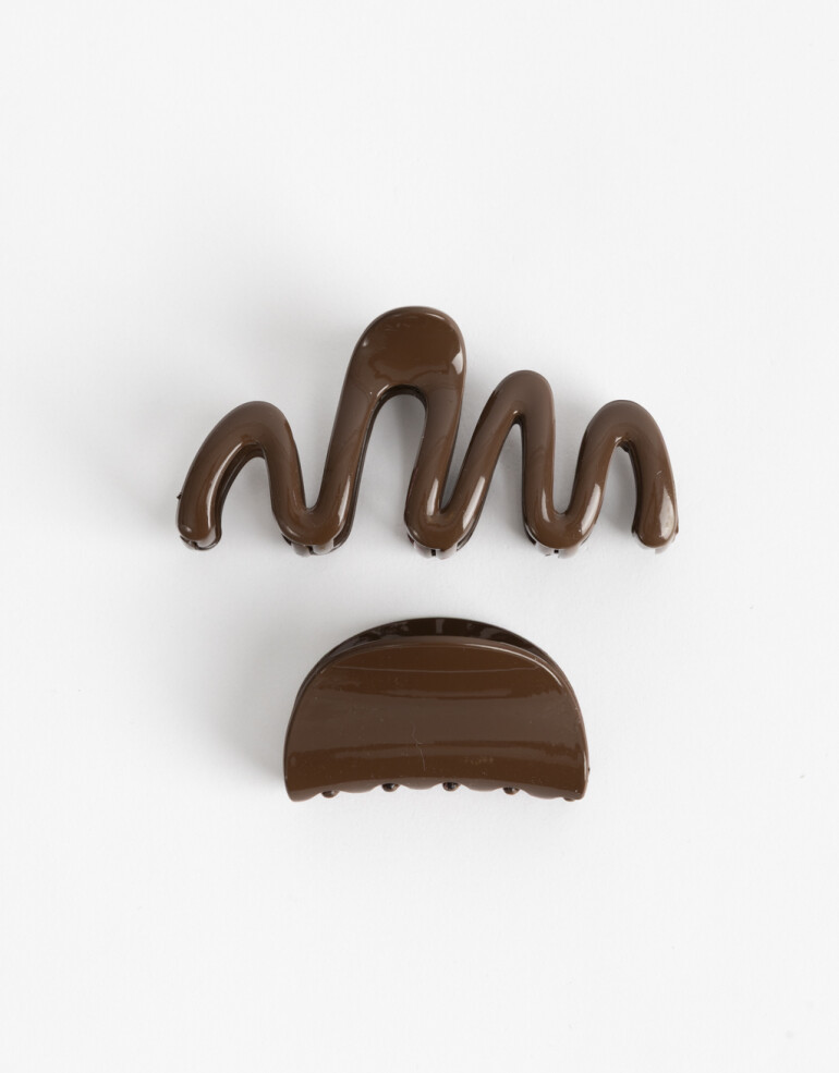 Broches Sets Glossy Set De Broches Glossy - Marron Chocolate