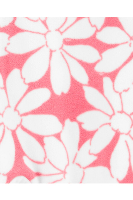 Pijama una pieza de micropolar, con pie, diseño floral. Talles 12-24M Sin color