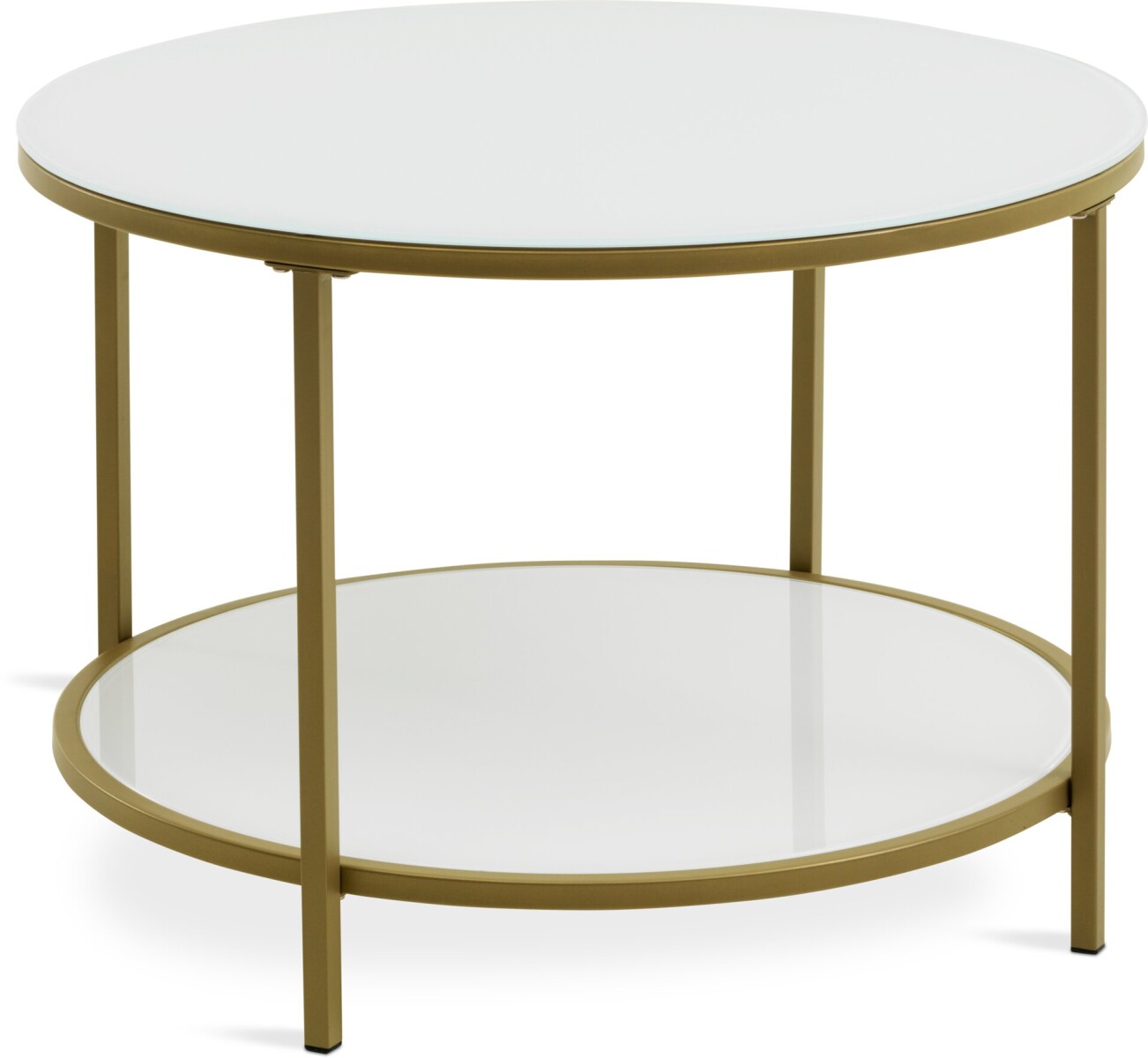 Mesa de centro GADEVANG Ø65 blanco/dorado 
