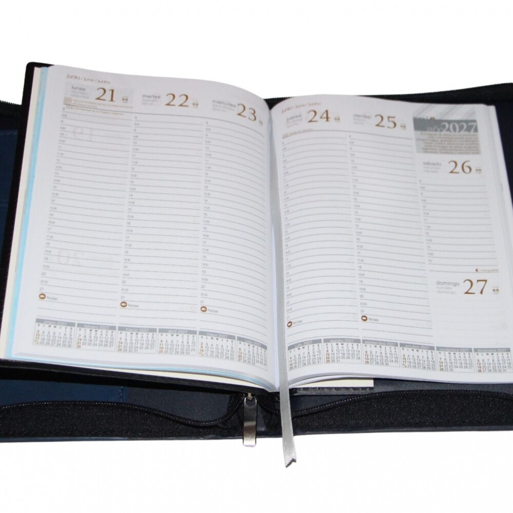 AGENDA REMEMBER SENIOR 1417 ZYP S SEMANA A LA VISTA TAPA AZUL