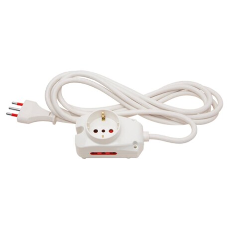 Adaptador cuadrado con 4 enchufes Schuko 250V de color blanco - Hydrabazaar