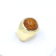Anillo En Oro 18K Y Ambar Cabullon Anillo En Oro 18K Y Ambar Cabullon