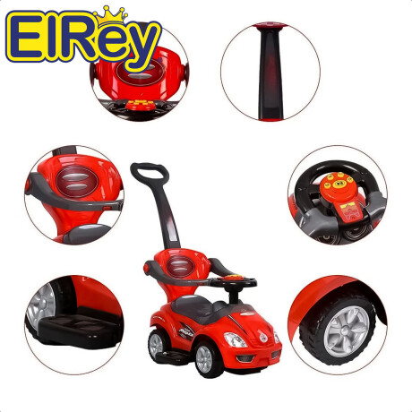 Buggy Con Guía y Capota 4 En 1 Musical Bebés Niños Azul