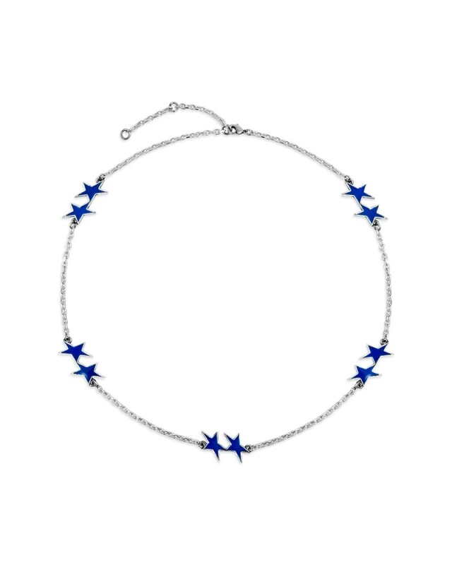 TwoJeys Collar Blue Enameled Icon Plata TwoJeys Collar Blue Enameled Icon Plata