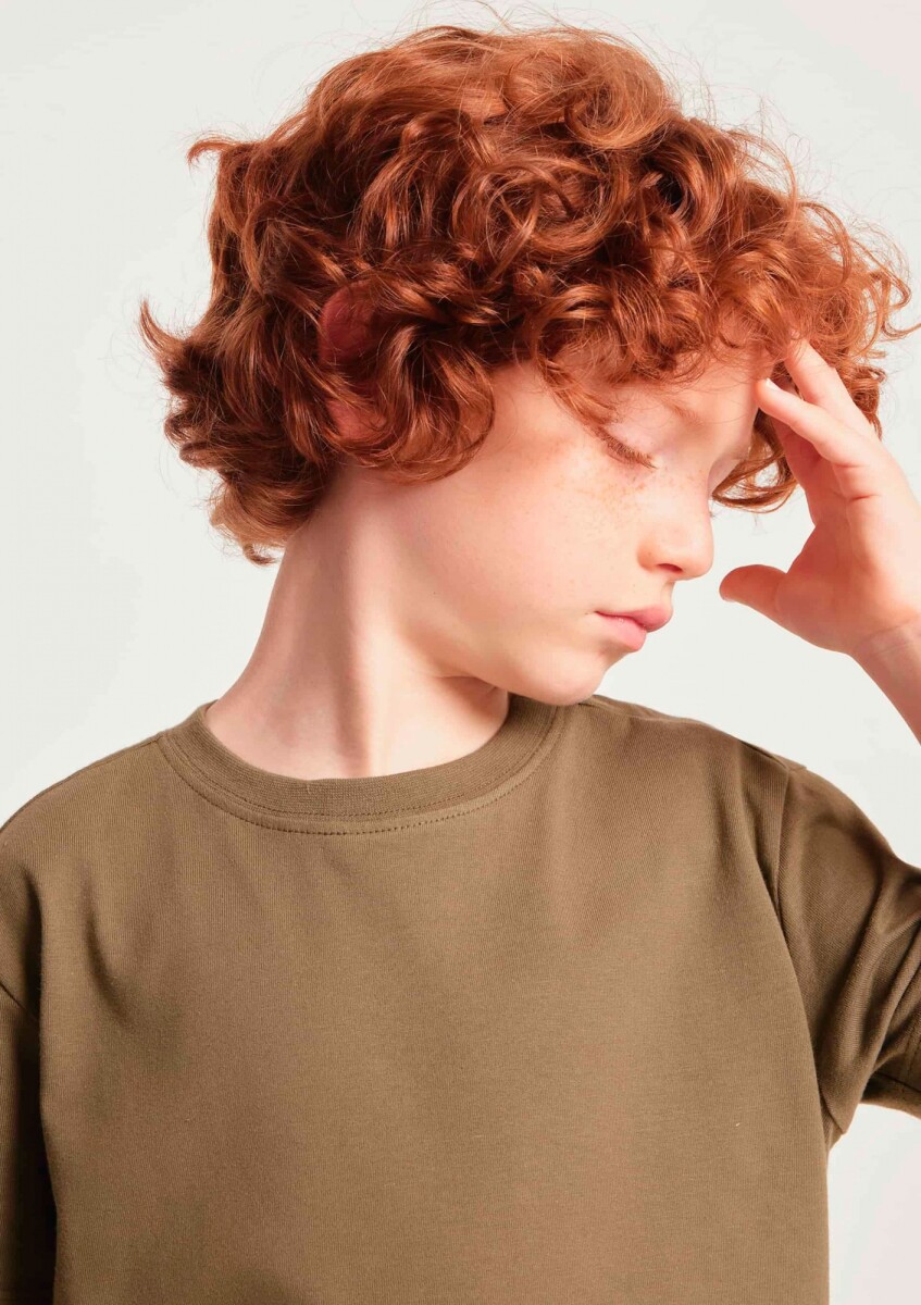 CAMISETA DE ALGODÓN SÚPER CÓMODO INFANTIL - VERDE 